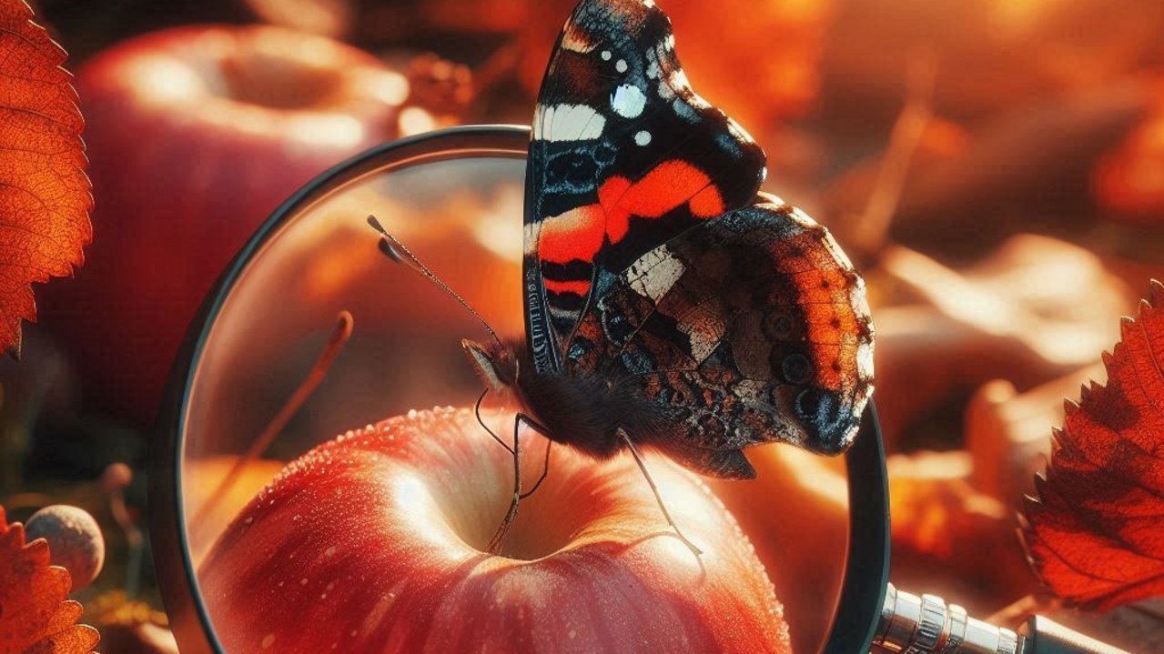 2025__Oktober_Herbstbild__Apfel__Schmetterling__Lupe__erstellt_mit_KI_-_DALL_E.jpg